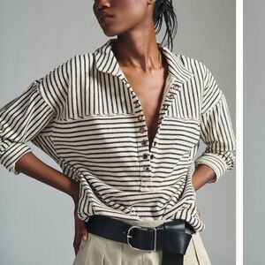 Pilcro from Anthropologie Spliced Henley pullover, Size XL